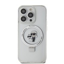 Karl Lagerfeld iPhone 15 Pro Max Cover Ring Stand MagSafe Hvid