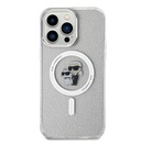 Karl Lagerfeld Glitter Karl & Choupette Hard Case with MagSafe for iPhone 15 Pro Max 6.7  Clear - KLHMP15XHGKCNOT