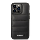 Karl Lagerfeld iPhone 15 Pro Max Cover Quilted Nylon Puffy Case Logo Plate Sort