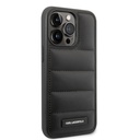 Karl Lagerfeld iPhone 15 Pro Max Cover Quilted Nylon Puffy Case Logo Plate Sort
