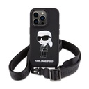 Karl Lagerfeld iPhone 15 Pro Max Cover Ikonik Crossbody Sort