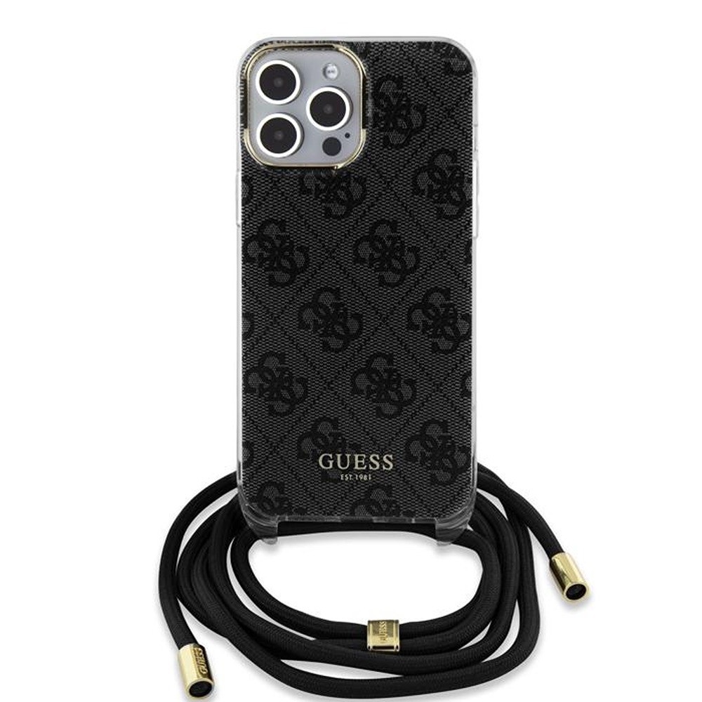 Guess iPhone 15 Pro Max Cover Crossbody Cord Sort
