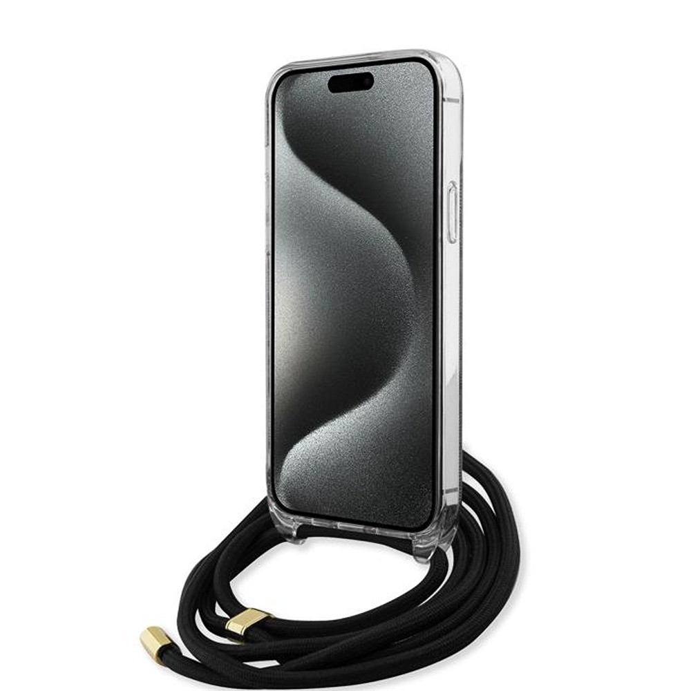 Guess iPhone 15 Pro Max Cover Crossbody Cord Sort