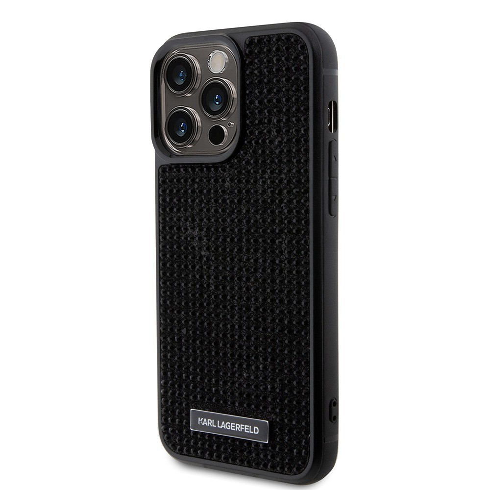 Karl Lagerfeld iPhone 15 Pro Max Cover Rhinestone Sort