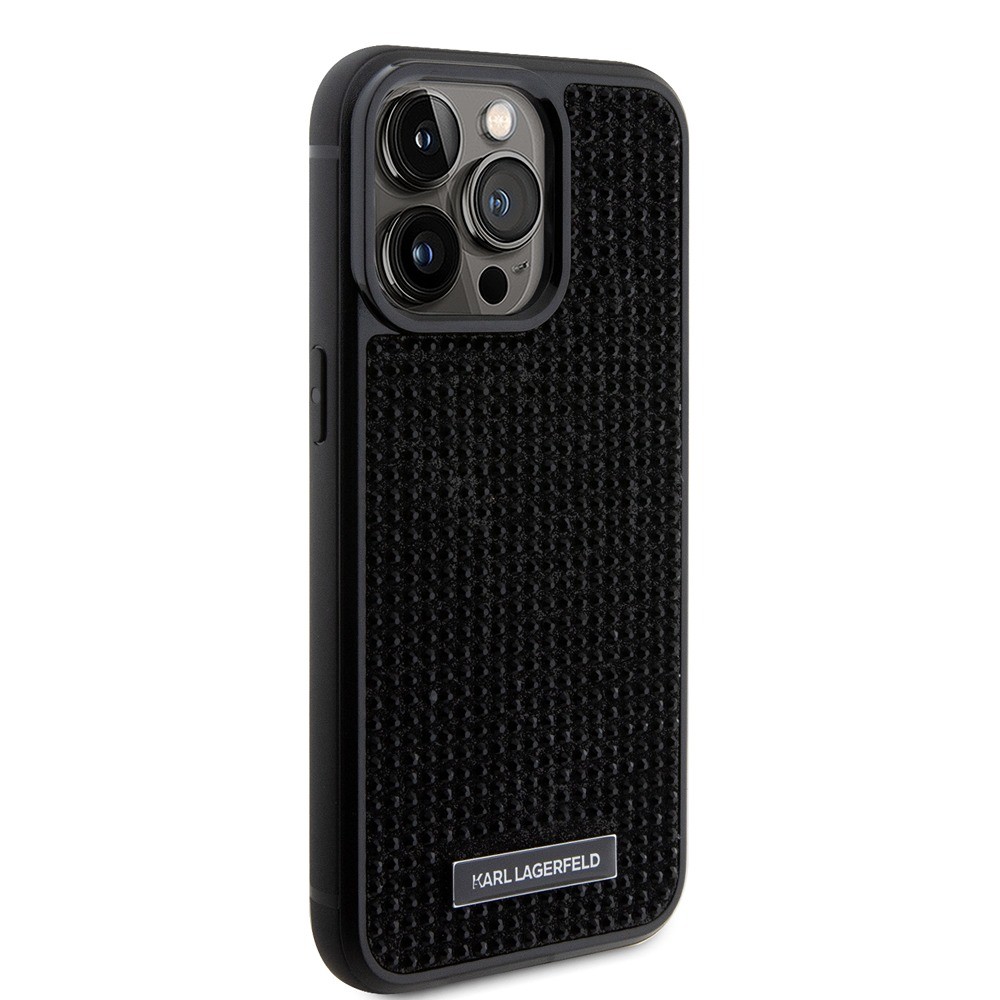 Karl Lagerfeld iPhone 15 Pro Max Cover Rhinestone Sort