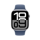 Apple Watch Series 10 GPS 46mm Silver Aluminum Case with Denim Sport Band - M/L