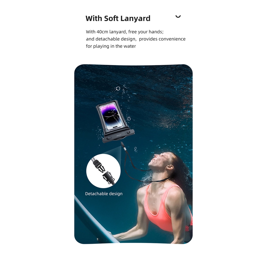 USAMS Waterdicht Telefoonhoesje Voor Telefoons Tot 7 Inch - Roze
