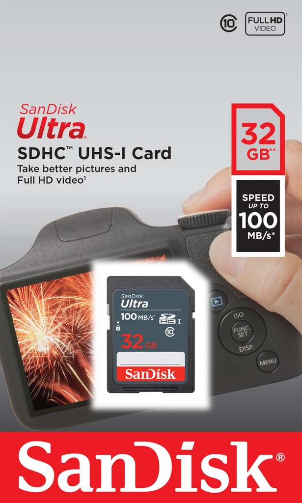 SanDisk 32GB Ultra SDHC UHS-I Memory Card - 100MB/s  C10  SDHC - SDSDUNR-032G-GN3IN
