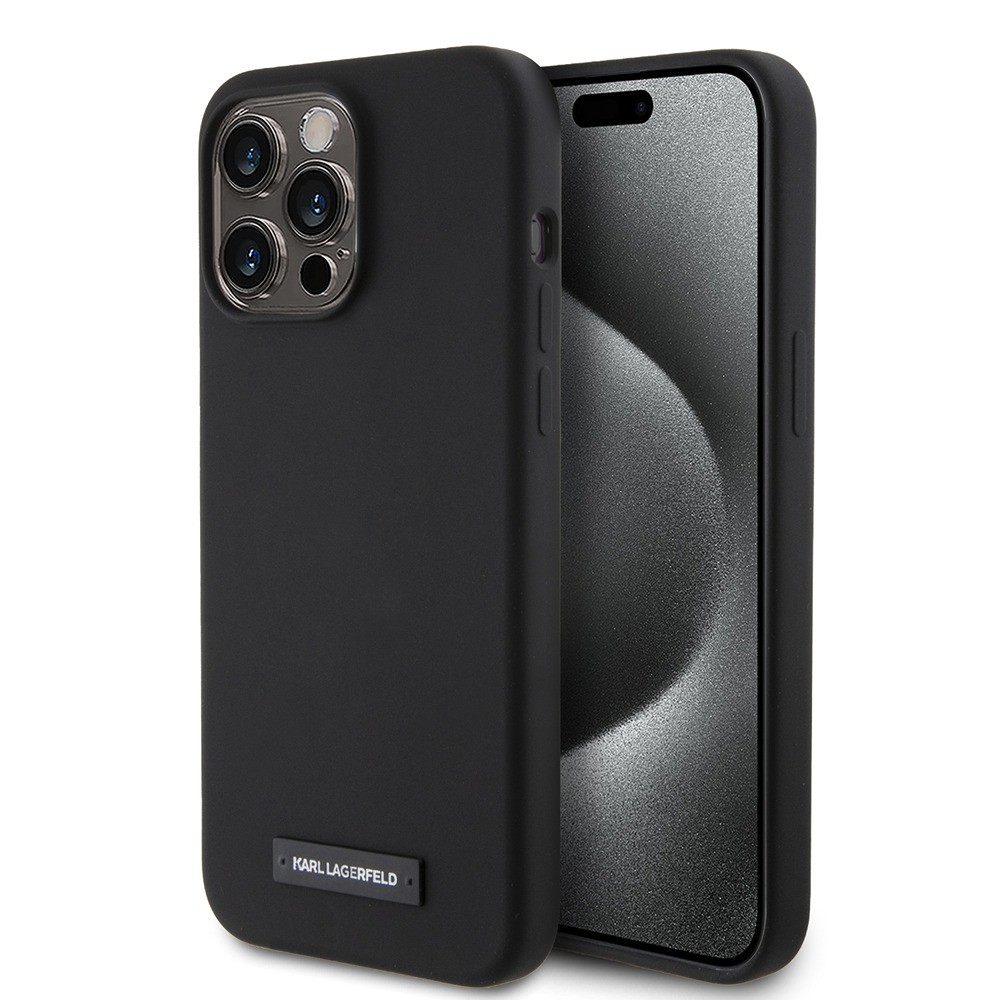 Karl Lagerfeld iPhone 15 Pro Max Cover Liquid Silicone MagSafe Sort