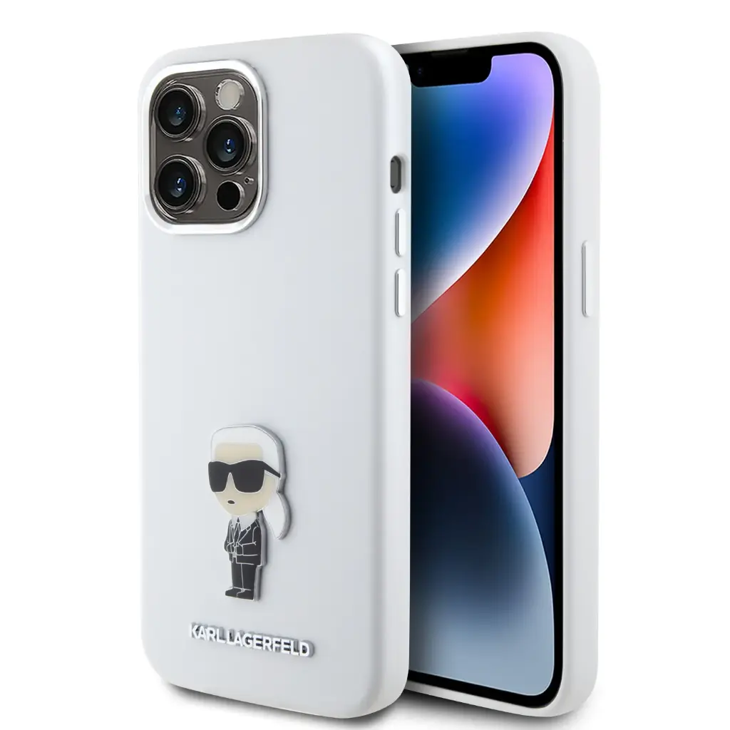 Karl Lagerfeld Silicone Back Cover iPhone 15 Pro White