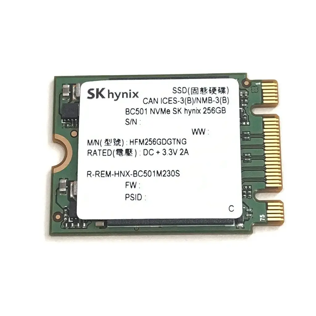 Generic SK Hynix SSD 256GB BC501 M.2 2230 30mm NVMe PCIe Gen3 x4 HFM256GDGTNG Solid State