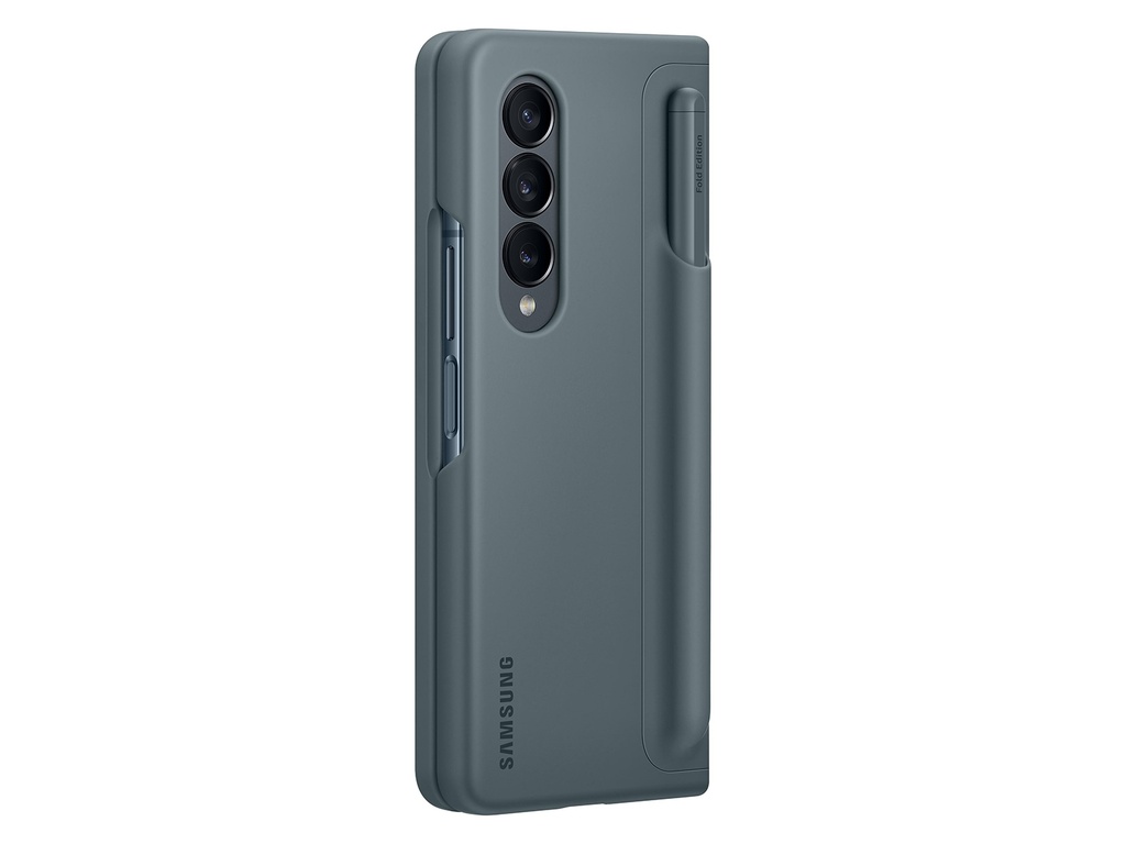 SAMSUNG Galaxy Z Fold4 Standing Cover with S Pen and S Pen Holder, Protective Phone Case with Kickstand for Hands Free Viewing Gray