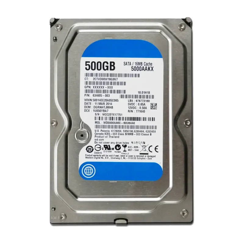 WD 500GB SATA 3.5" HDD WD5000AAKX-60U6AA0
