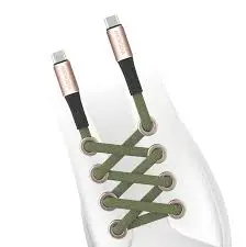 Microdia ExeCable Shoelace PD 60W USB-C To Usb C Olive 2.6m