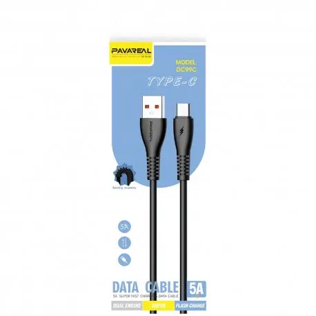 Pavareal Type-C Data Cable 5A DC99C Black