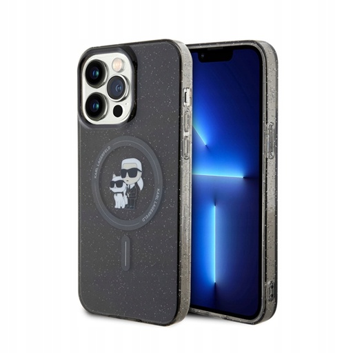 Etui iPhone 15 Pro Max Czarne Karl Lagerfeld Karl & Choupette Magsafe