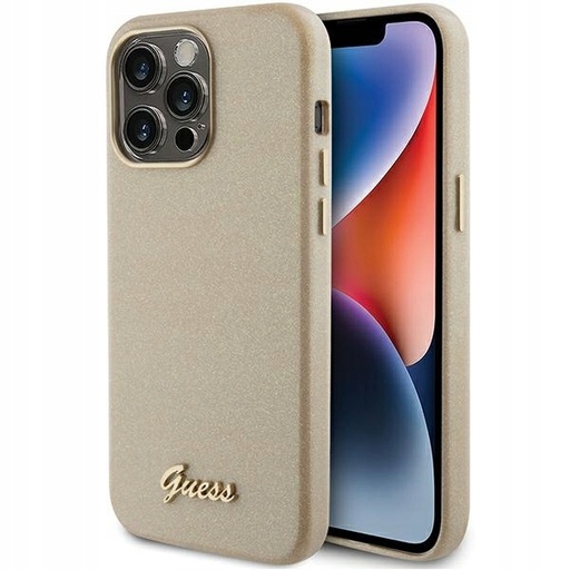 Guess GUHCP15XPGMCSD iPhone 15 Pro Max 6.7" Złoty/light Gold Hardcase Glitt