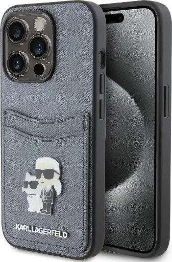 Karl Lagerfeld Saffiano Case with Cardslots and Karl Legerfeld Choupette Heads - natelo