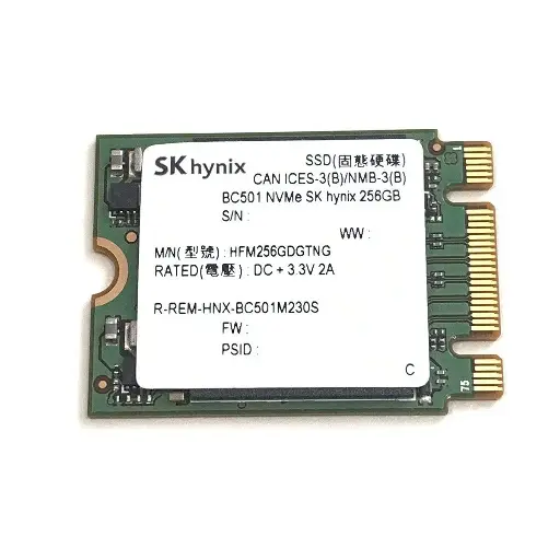 Generic SK Hynix SSD 256GB BC501 M.2 2230 30mm NVMe PCIe Gen3 x4 HFM256GDGTNG Solid State