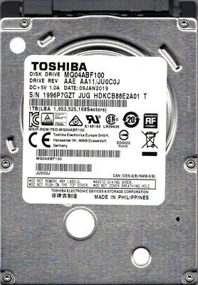 MQ04ABF100 AAE AA11/JU0C0J 2.5" HDD Toshiba 1TB