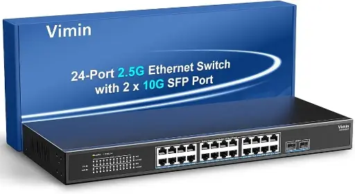 Switch 24 x 1GB Base-T, 2x SFP+, 2 x 10GB transceivers SR,Full  POE+ On All  Ports, Switching Capacity = 128Gbps, RIP (Routing Information Protocol) And  Static.