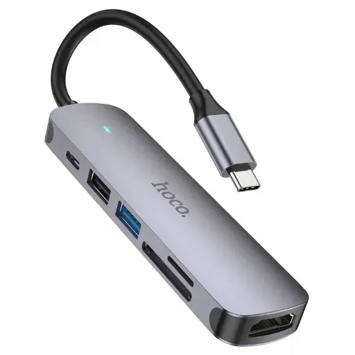 Helix 6 in 1 60W USB-C Hub HDMI 4K + PD + USB3.0 + USB2.0 + SD + TF